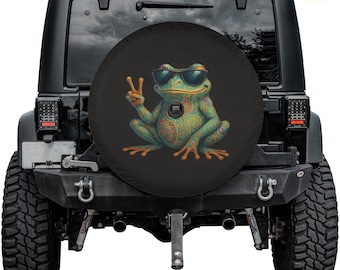 Sunglass Frog Spare Tire Cover – Waterproof UV Resistant Protector with Camera Hole