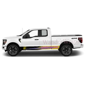 Boosted For Battle Rocker Panel Graphic Decal Kit (Left Right Sides) High Quality Vinyl for Trucks & SUVs