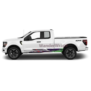 Racing Pinstripe Purple Rocker Panel Graphic Decal Kit (Left Right Sides) High Quality Vinyl for Trucks & SUVs