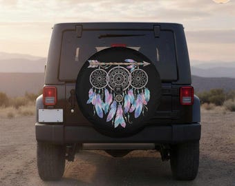 Boho Dreamcatcher Arrow Spare Tire Cover – Retro Waterproof Protector