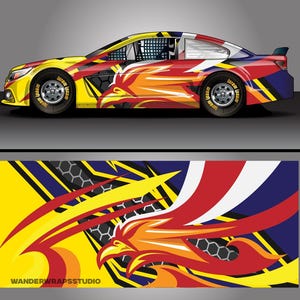 Race Car Livery Wrap Design: Shadow Phantom Editable Colors (EPS, PDF Format Digital Download