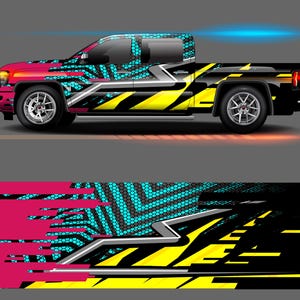 Décoration de l&#39;emballage de la voiture de course : couleurs modifiables (EPS, fichier d&#39;impression PDF uniquement)