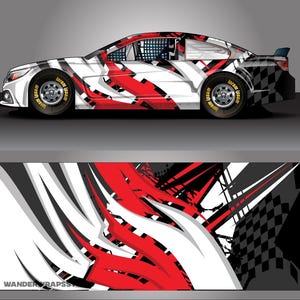 Race Car Livery Wrap Design: Ghost Racer Editable Colors (EPS, PDF Format Digital Download