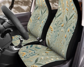Delicate Meadow Toss Car Seat Covers (2Pcs): Floral Polar Fleece Protector Set