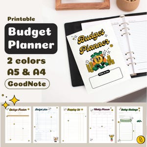 Printable digital budget planner, planner template, money jar, goodnotes, savings challenge, money tracker, saving tracker, year plan, money