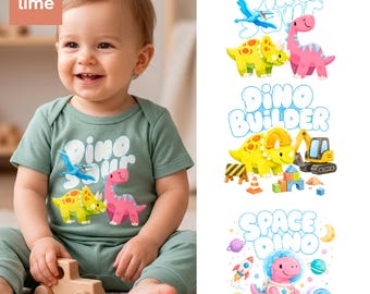 Lot SVG dinosaure | Dino mignon PNG pour t-shirts pour enfants | DTF à téléchargement numérique