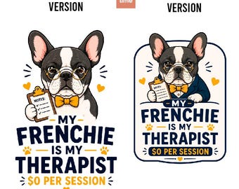 Thérapeute Frenchie SVG | Bouledogue français PNG | Cadeau pour maman chien | Citation drôle d'animal de compagnie en téléchargement numérique pour Cricut Silhouette