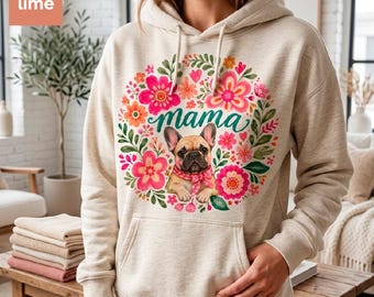 Maman bouledogue français PNG | Boho floral mama png preppy mama png | Sublimation pour maman française | Cadeau floral pour amoureux des chiens | Téléchargement numérique