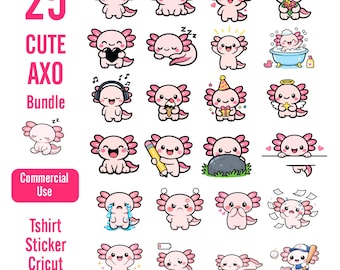 Axolotl SVG | Kawaii mignon Axolotl PNG | Fichiers de découpe Axolotl Cricut