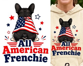 Tous les Frenchie américains SVG | Clipart bouledogue français patriotique (téléchargement numérique)