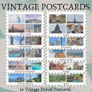 Vintage Postcards Travel Theme Party Decor Traveller Gift Birthday Cards 10 Stunning World Locations Souvenir Holiday card Stationary