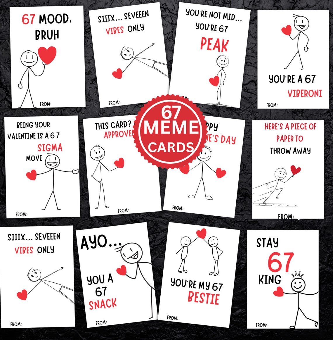 67 Slang Valentine Cards for Kids | Funny Classroom Valentines | Six ...