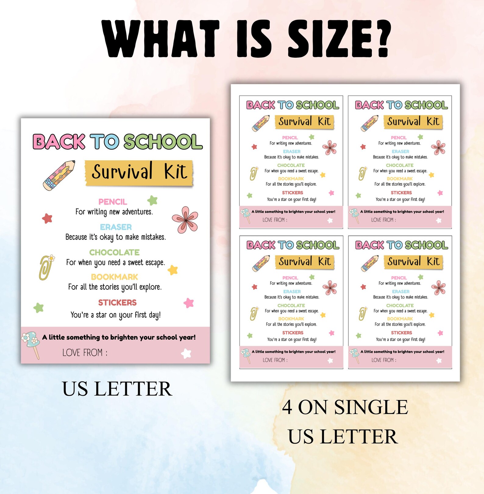 EDITABLE Back to School Survival Kit, First Day of School Gift Tag ...