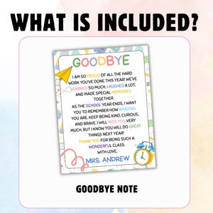 End of School Year Letter Printable, Goodbye Letter to Student ...
