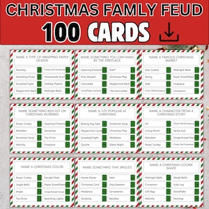 Printable Christmas Trivia Game Family Feud Style Holiday Game for Adults Kids Teachers Classroom Party Instant Download Fun Group Activity
