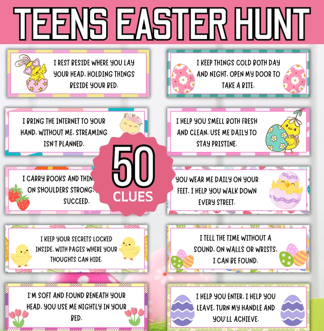 Easter Treasure Hunt for Teens and Tweens, Adult Easter Hunt, Treasure ...