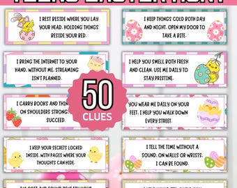 Easter Treasure Hunt For Teens and Tweens, Adult Easter Hunt, Treasure Hunt Easter Clues, Easter Egg Hunt for Teens, Teen Easter Hunt