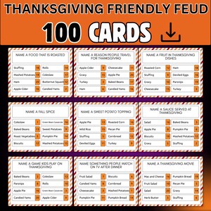 Bestseller Thanksgiving Friendly Feud | Printable Thanksgiving Game | Fall Activity For Kids and Adults, Thanksgiving Trivia, Classroom Game