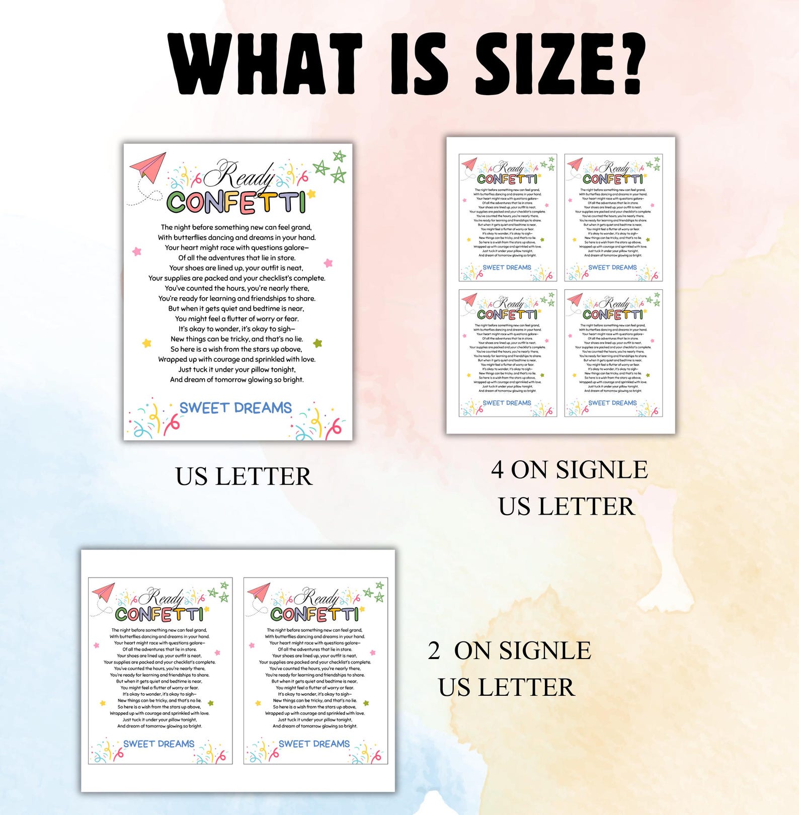 Bestseller Ready Confetti Letter Printable, Night Before School Gift ...