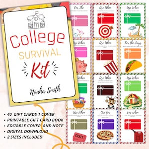 Printable High School Graduation Gift Card Book | College Graduation Gift Card Book | Grad Gift Card Book, College Survival Kits Printable