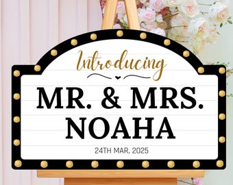 Bestseller Introducing Mr and mrs Wedding Marquee Sign template, Marquee theme, Bar sign, Wedding Bottle Service Sign, Wedding Entrance Sign
