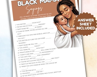 Black Mama Sayings Baby Shower Game - Etsy