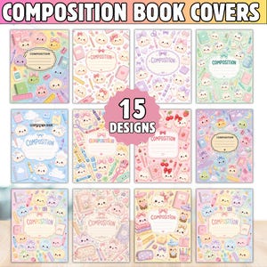 Editable Dumplings Composition Notebook Cover | Dumpling Squishy composition covers | Back to School Notebook Cover | digital download
