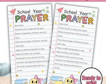 First Day of School Prayer Tag,  Sunday School Printable Prayer Tag, Lord bless Religious Tag, Blessing card Back To School tag, Digital