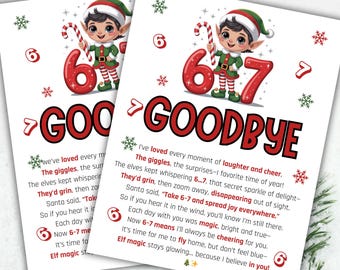 Printable 6-7 Elf Goodbye Letter, Six Seven Trending Meme Christmas Elf Letter,  Elf Goodbye Letter, digital download