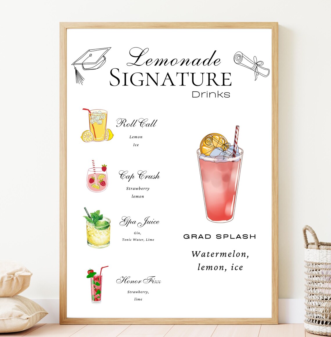 Bestseller Graduation Lemonade Bar Sign, Grad Party Drink Station Sign ...