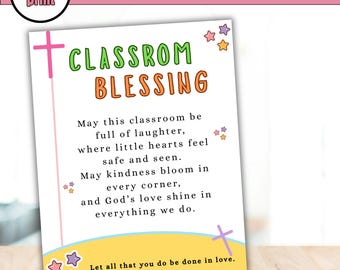 Printable Classroom Blessing Tag, Christian Sunday School Volunteer Gift, Student Backpack Blessing, Cute First Day of School Teacher Prayer