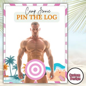 Pin the Log Bachelorette Game, Camp Bachelorette Game, Grooms Face Printable Personalized, Last Trail Before the Veil Bachelorette Camp
