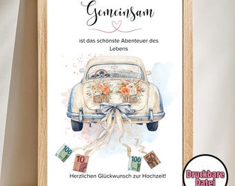 Bestseller Geldgeschenk Hochzeit, DIY Geldgeschenkidee basteln, Hochzeitsgeschenk für das Brautpaar,Hochzeitsgeschenke Geld, Hochzeitsauto,