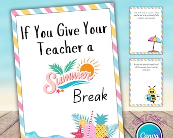 Bestseller If You Give Teacher a Summer Break, Gift Card Book For Teacher, End Of School Year Gift, Daycare Teacher Gift, Gift Card Holder