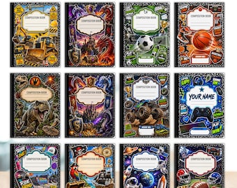 Editable Composition Book Covers: Boys Mega Bundle (Digital Download)