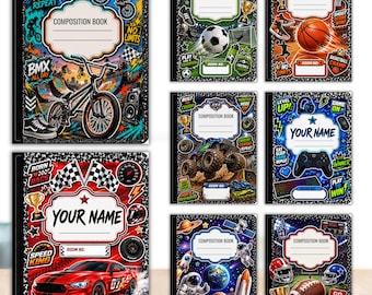 Editable Composition Book Covers: Boys Mega Bundle (Digital Download)