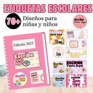 Etichette Escolari per stampare / Archivio digitale di adesivi Escolari personalizzabili / Disegni per mochila, quaderni, libri