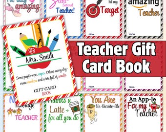 Teacher Appreciation Gift card Book, Printable Teacher Gift Card Holders, Teacher Thank You Card, Teacher Gift, Teacher Appreciation Card
