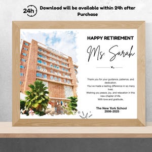 Custom Bestseller Retirement Gift for Teacher, Farewell Gift for Principal Moving, School Illustration, Watercolor Portrait from Photo, Gift