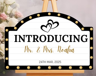 Bestseller Introducing Mr and Mrs Wedding Marquee Sign template, Wedding Bottle Service Sign, Reception Sign, Wedding Bridal Entrance Sign