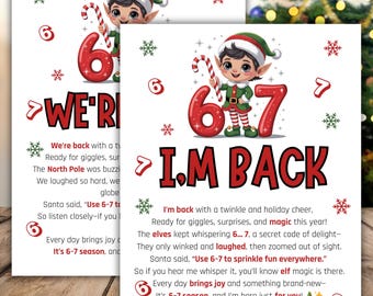 Printable 6-7 Elf Arrival Letter, Six Seven Trending Meme Christmas Elf Letter,  Elf Welcome Letter, digital download