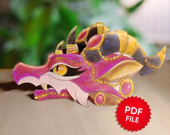 PAPER DRAGON puppet Alexstrasza  | DIY Printable Craft | Print-ready pdf-file