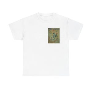 T-shirt hippocampe unisexe en coton épais pour pêcheurs, marins et plongeurs – Carte des animaux marins, motif nautique, cadeau pour pêcheur, vie marine