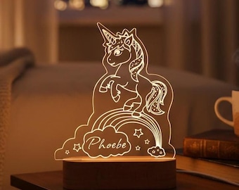 Personalized Unicorn LED Night Light,Night Light For Kids Room,Nursery Night Light,Personalized Night Light,Perfect for Children Gifts