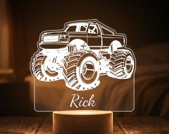 Custom Monster Truck 3D Illusion Night Light, Night Light For Kids, Bedroom Decor, Birthday Gift for Kids,Off-Road Themed Holiday Gift Decor