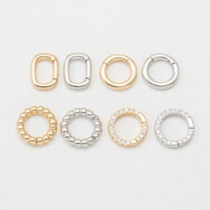 1 st - Spring Gate-ring • Tryckspänne • Karbinhake för berlocker • 14K guld och rodiumton [LT0093]