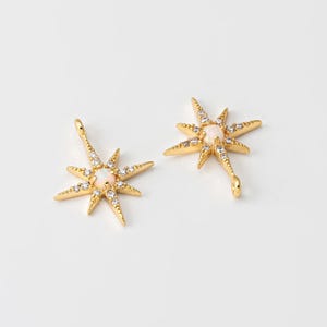 1PC - Opal Star Pendant, Dangle Dainty Star Charms, Charm for Jewelry Making, Charm for Necklace, Real 14K Gold Plated [TT0188-PG]