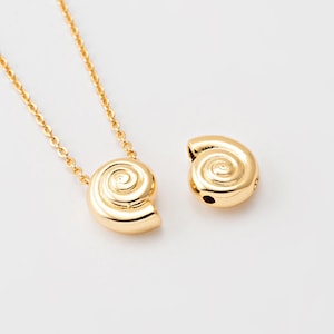 2 STKS: schelpkralen, mini ronde schelpkraal, bungelende schelpkralen, minimalistische ketting maken, echt 14 kt goud en gerhodineerd [B0066]
