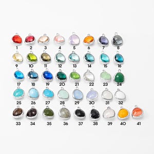 1PC - Teardrop Shape Drop Glass Dangle Pendant, Mini Jewelry Making, Color Glass Charm, Rhodium Plated [G0001-PR]