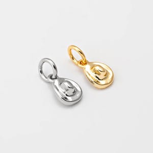 2PCS - Cowboy Hat Charm, Mini Texas Cowboy Cap Dangle Pendant, Necklace, Western Jewelry, Real 14K Gold & Rhodium Plated [P1957]
